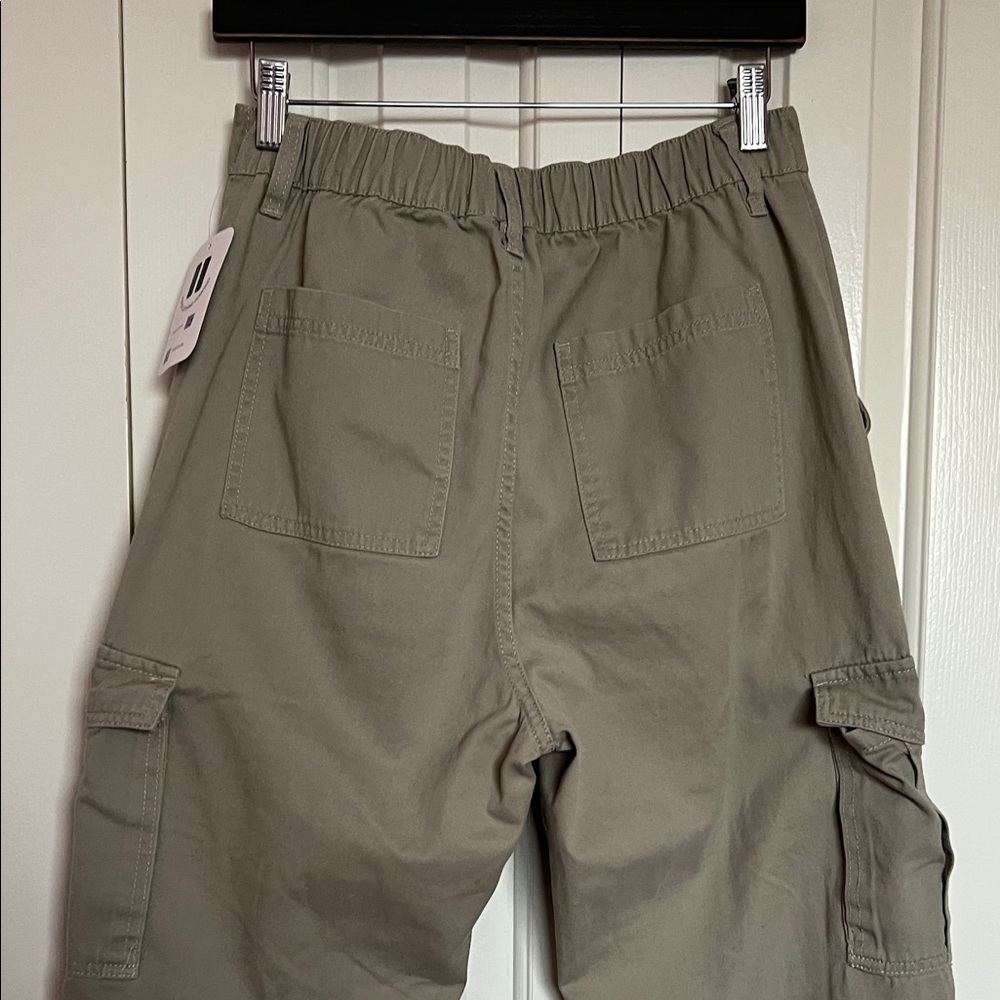 Olive Cargo Pants High Rise Baggy Cargo Straight Leg Pant - Picture 5 of 6